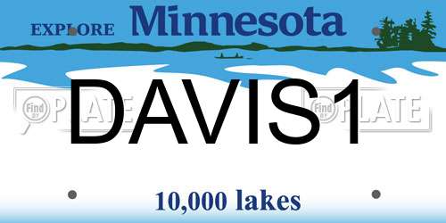 DAVIS1 Minnesota License Plate