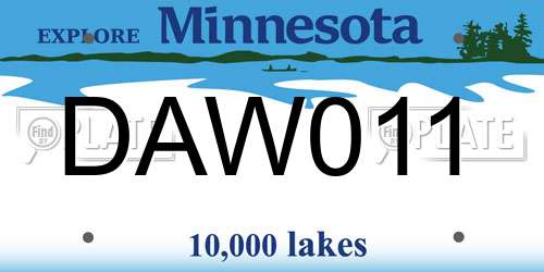 DAW011 Minnesota License Plate