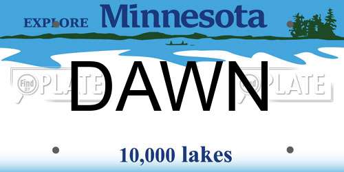 DAWN Minnesota License Plate
