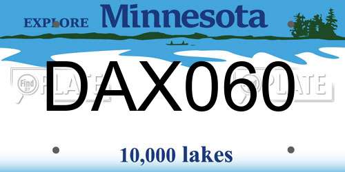 DAX060 Minnesota License Plate