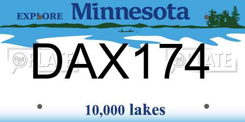 DAX174 Minnesota License Plate