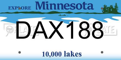 DAX188 Minnesota License Plate