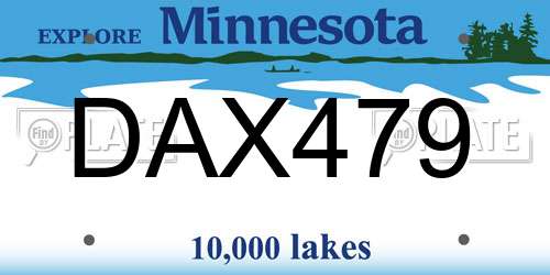 DAX479 Minnesota License Plate