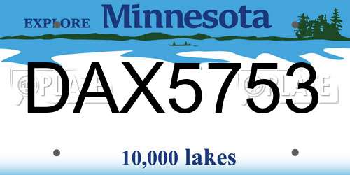 DAX5753 Minnesota License Plate