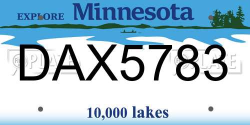 DAX5783 Minnesota License Plate