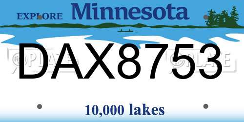 DAX8753 Minnesota License Plate