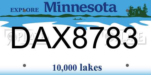 DAX8783 Minnesota License Plate