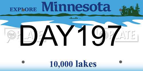DAY197 Minnesota License Plate