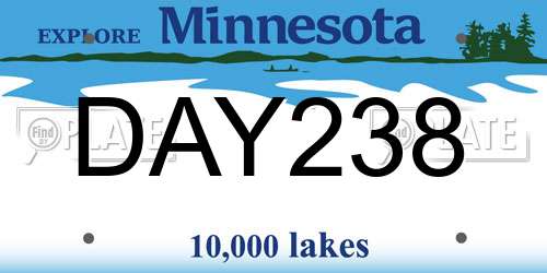 DAY238 Minnesota License Plate
