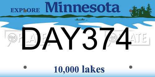 DAY374 Minnesota License Plate