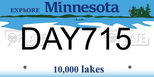 DAY715 Minnesota License Plate