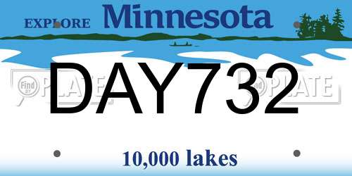 DAY732 Minnesota License Plate