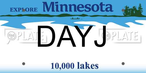 DAYJ Minnesota License Plate
