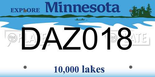 DAZ018 Minnesota License Plate