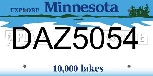 DAZ5054 Minnesota License Plate