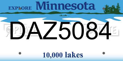 DAZ5084 Minnesota License Plate