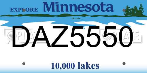 DAZ5550 Minnesota License Plate