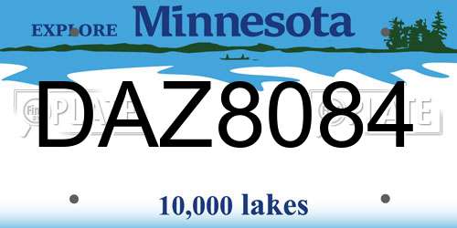 DAZ8084 Minnesota License Plate