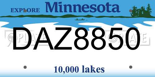 DAZ8850 Minnesota License Plate