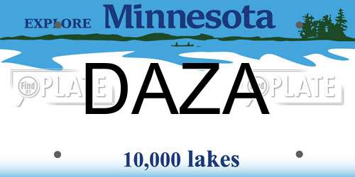 DAZA Minnesota License Plate