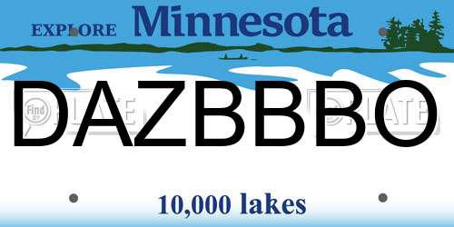 DAZBBBO Minnesota License Plate