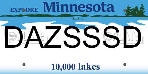 DAZSSSD Minnesota License Plate