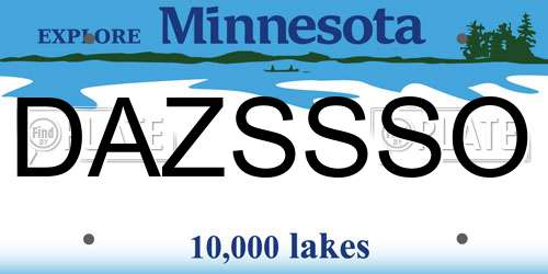 DAZSSSO Minnesota License Plate