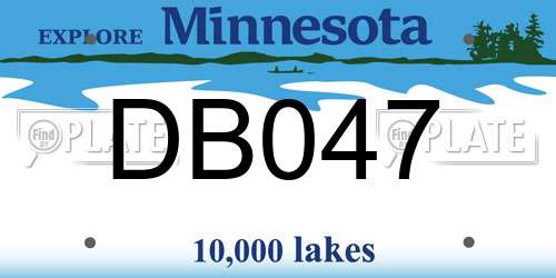 DB047 Minnesota License Plate