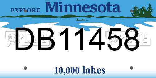 DB11458 Minnesota License Plate