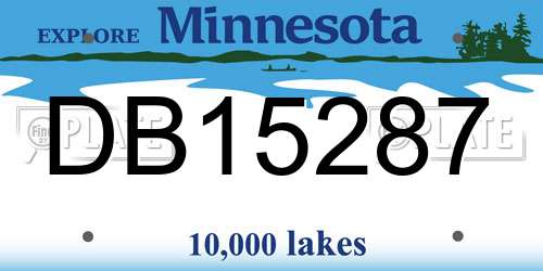DB15287 Minnesota License Plate