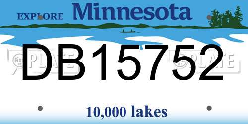 DB15752 Minnesota License Plate