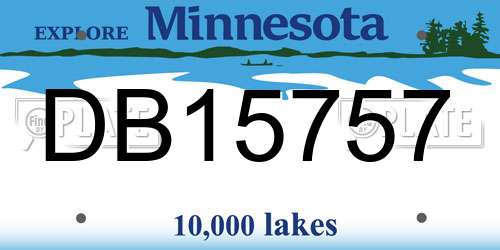DB15757 Minnesota License Plate