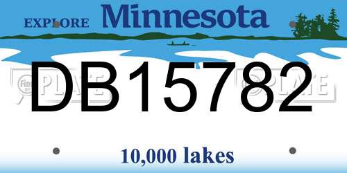DB15782 Minnesota License Plate