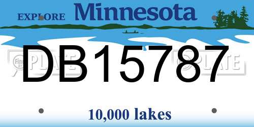 DB15787 Minnesota License Plate