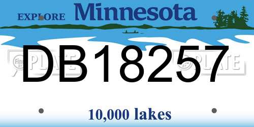 DB18257 Minnesota License Plate
