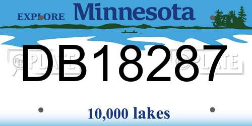DB18287 Minnesota License Plate