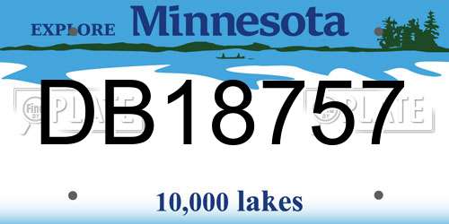 DB18757 Minnesota License Plate