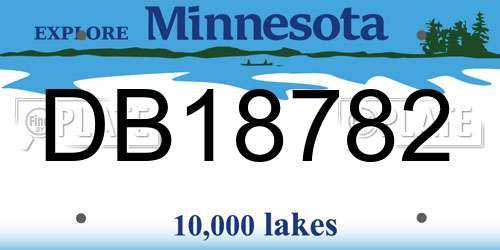 DB18782 Minnesota License Plate