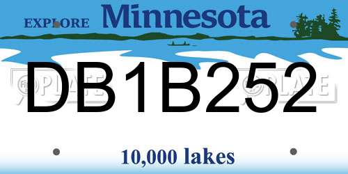 DB1B252 Minnesota License Plate