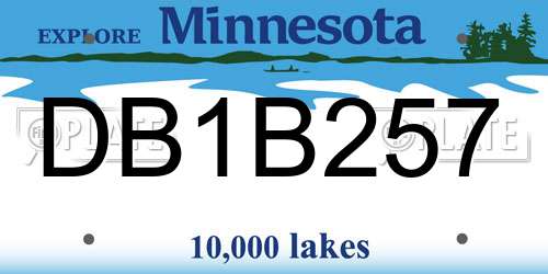 DB1B257 Minnesota License Plate