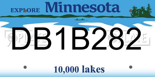 DB1B282 Minnesota License Plate