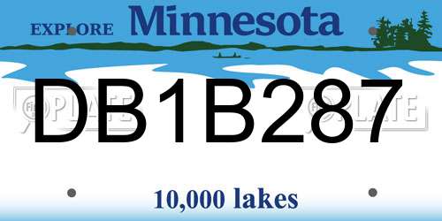 DB1B287 Minnesota License Plate