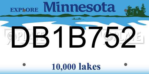 DB1B752 Minnesota License Plate