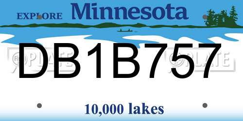 DB1B757 Minnesota License Plate