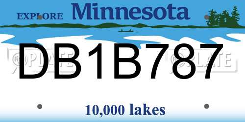 DB1B787 Minnesota License Plate
