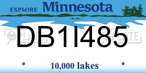DB1I485 Minnesota License Plate