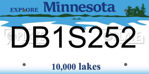DB1S252 Minnesota License Plate