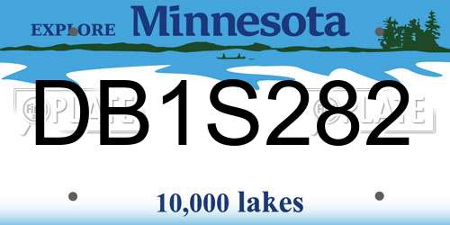 DB1S282 Minnesota License Plate