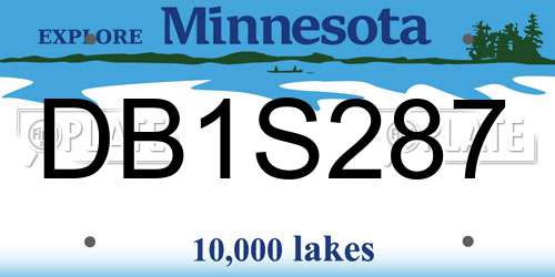 DB1S287 Minnesota License Plate