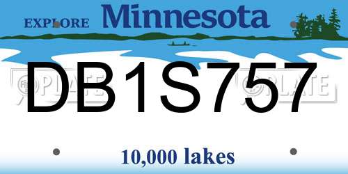 DB1S757 Minnesota License Plate